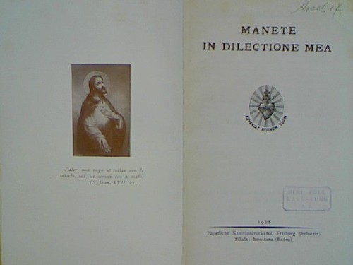 Manete dilectione mea - in, mea.