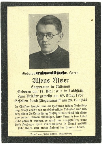 Orig sterbebild priester - orig.,