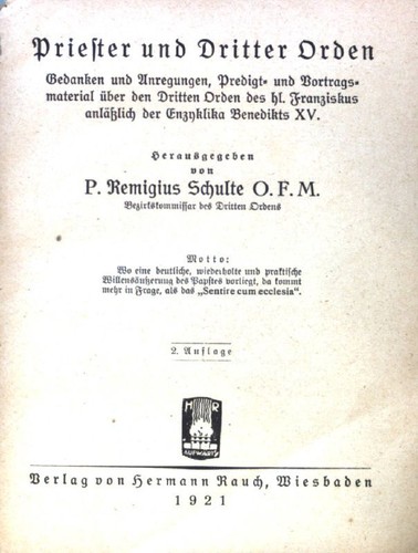 Priester und dritter orden - und,