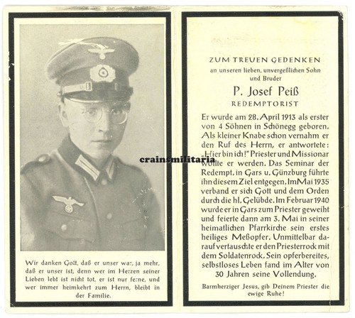 Orig sterbebild priester - orig.,