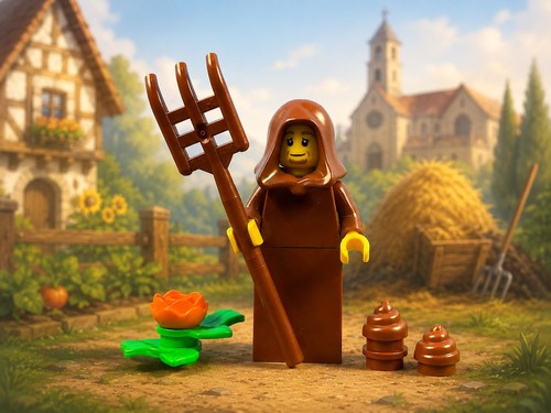 Lego figur mönch heugabel - figur,